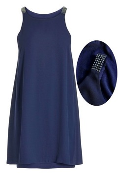 NEXT elegancka sukienka 34 XS UK6 swing szyfon