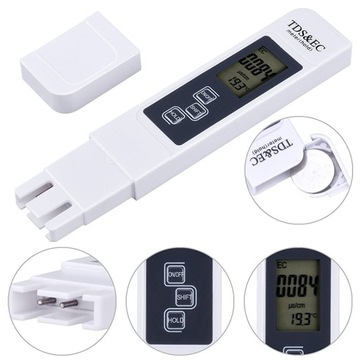 TDS EC измеритель температуры, тестер проводимости удерживаемой воды