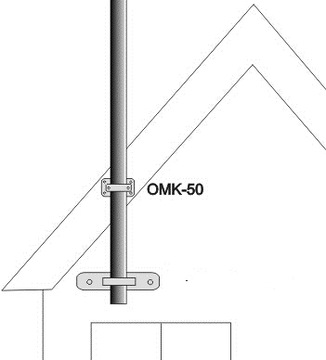 КРОНШТЕЙН НАСТЕННОЙ МАЧТЫ ОМК-50 АНТЕННЫЙ ЗАЖИМ