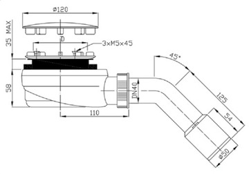 Сифон для душа 90мм R580 RADAWAY