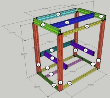 Рамка для 3D принтера D-BOT 200х300 серебро