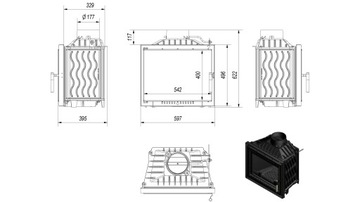 KOMINEK WKŁAD KOMINKOWY ANTEK 10 DECO + DOLOT