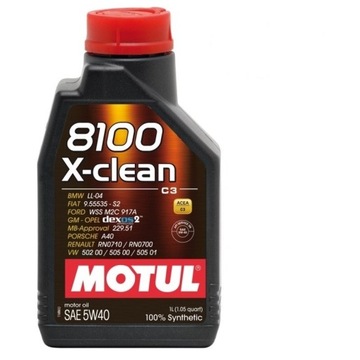 OLEJ SILNIKOWY MOTUL 8100 X-CLEAN C3 5W-40 SYNTETYCZNY 1L