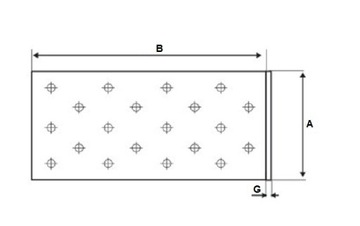 ПЛОСКИЙ СОЕДИНИТЕЛЬ, ЛИСТ ПЕРФОРИРОВАННЫЙ, ОЦИНКОВАННЫЙ, 60x120x2