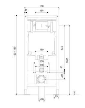 ОТЛИЧНАЯ РАМА ДЛЯ УНИТАЗА SHIRO 2.0+ОПОРЫ+КНОПКА+M