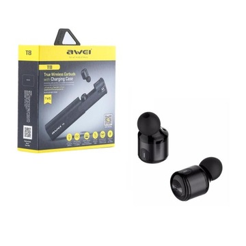 Słuchawki Bluetooth AWEI T8 z powerbankiem CZARNE
