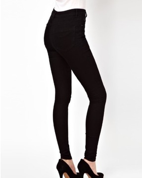 Spodnie jeans GOODIES czarne rurki wysoki stan R38