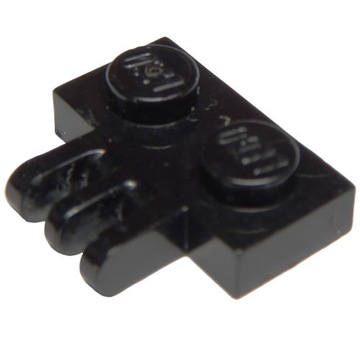 00519 LEGO 2452 245226 - zawias płytka 1x2 z 3 palcami - czarny - 1szt