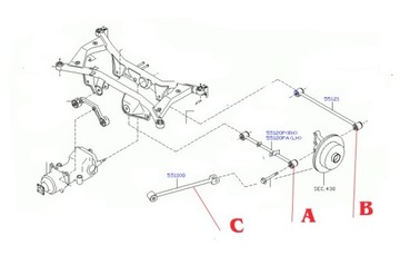 ЗАДНЯЯ ТЯГА ПЕРЕДАЧ NISSAN X-TRAIL B LE=PR