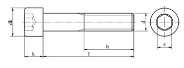 Винты с внутренним шестигранником M20x40 черные 12,9 DIN 912 PG 1 шт.