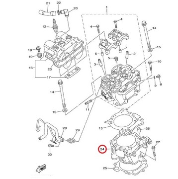 NOWY ORYGINALNY CYLINDER YAMAHA YFZ 450 R 09-19