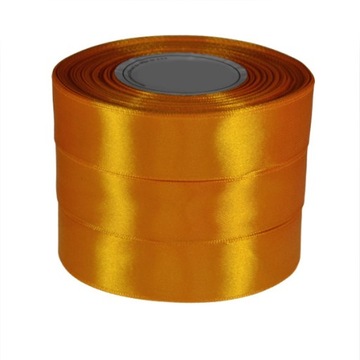 Wstążki satynowe 25 mm ZŁOTO POMARAŃCZOWY 32m 8018
