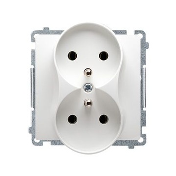 Gniazdo podwójne białe do ramek Simon Basic Kontakt elektryczny BMGZ2M.01