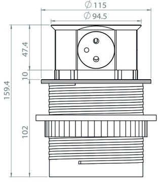 МЕБЕЛЬНАЯ РОЗЕТКА 3X250V USB РАЗДВИЖНАЯ 1381 INOX