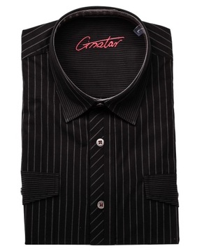 Męska koszula _ Czarna w paski_ Rozm. XXL 45/46_ slim Casual_ 100% Bawełny
