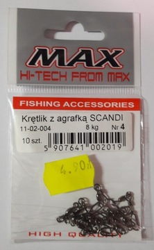 Krętlik z agrafką Scandi - MAX Fishing Team - nr 4