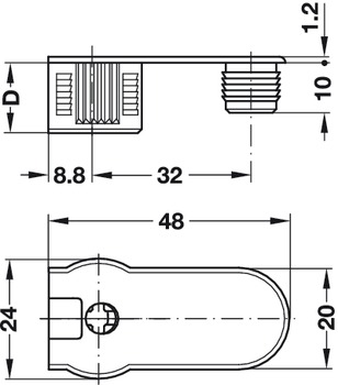 Эксцентриковый фитинг/соединитель RAFIX 20, (4 шт) HAFELE