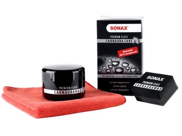 SONAX PREMIUM CLASS Wosk Carnauba gąbka mikrofibra