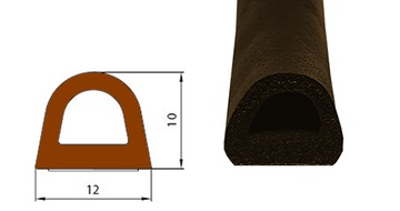 Уплотнитель оконный SD-54 КОРИЧНЕВЫЙ 12х10мм
