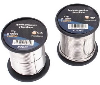 CYNA DO LUTOWANIA Z TOPNIKIEM 1.0 100 GR ROLKA