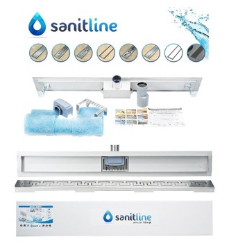 SANITLINE Линейный слив 80см Комплект + схемы PL