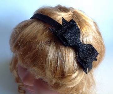 Black Brocade Bow Band