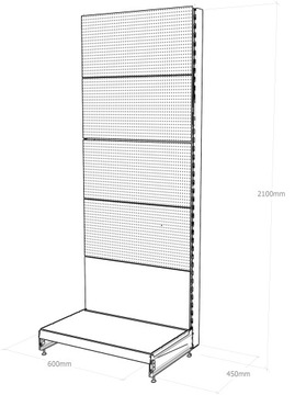 MAGO SHOP ПОЛКА перфорированный металл 210/60/45