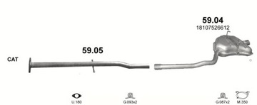 Глушитель MINI ONE емкостью 1,4 + 1,6 00-06 + хомут