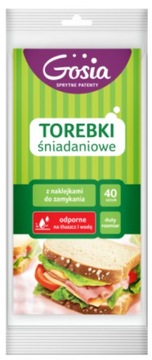 Torebki śniadaniowe Gosia białe 40 szt. !SUPER