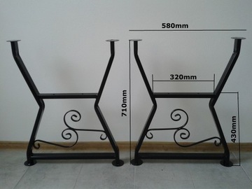 NOGA NOGI DO STOŁÓW OGRODOWYCH STALOWE ZDOBIONE