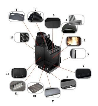 WKŁAD kominkowy OLIWIA 18 DECO lewy BS GRATISY