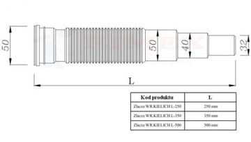 МУФТА МНОГОПЕРЕХОДНАЯ ГОЛОВКА 50/50,40,32 L-500