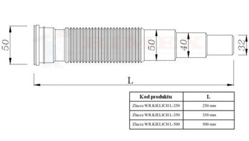 МУФТА МНОГОПЕРЕХОДНАЯ ГОЛОВКА 50/50,40,32 L-500