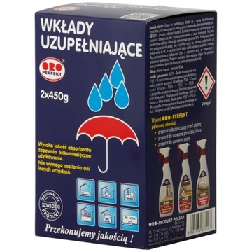 ORO POCHŁANIACZ WILGOCI, WKŁADY UZUPEŁNIAJĄCE 2X45