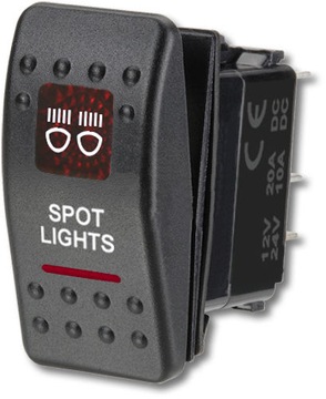 CARLING PRZELACZNIK IP68 WLACZNIK LED 12-24V 20A CZERWONY SPOT LIGHTS