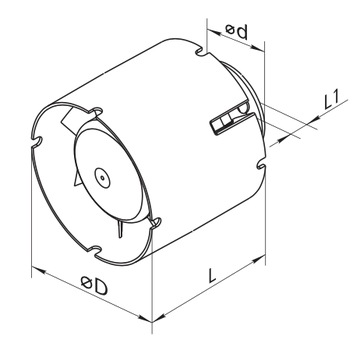 WENTYLATOR KANAŁOWY OSIOWY 107 m3/h VENTS VKO1 100 TIMER ŁOŻYSKA ŚLIZGOWE