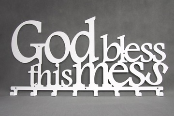Декоративная настенная вешалка GOD BLESS THIS MESS цвета