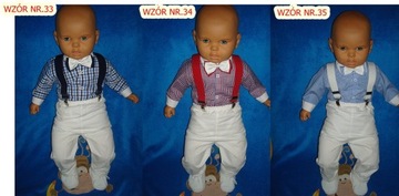 KOSZULA-BODY SPODNIE SZELKI MUSZKA DO CHRZTU r.98