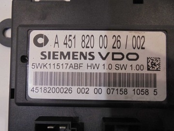 ŘÍZENÍ BSI SMART FOURTWO II A4518200026