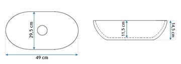 фото ориг. №16, Washbasin tabletop oval rea linda white freestanding profound 34x48, 5 centimeters