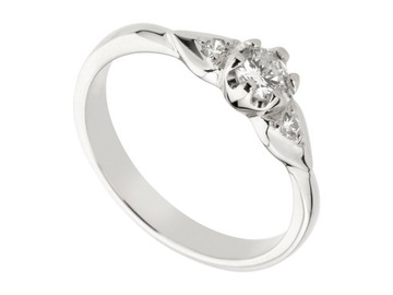 3 -diamond Diamond Ring 0,17CT Белое золото