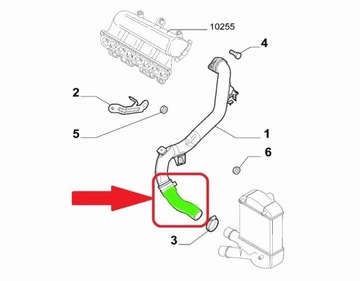 PŘÍVOD INTERCOOLER FIAT PANDA 1.3 D MULTIFUNKCE