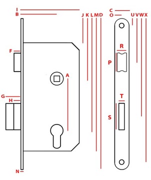 ЗАМОК ВРЕЗНЫЙ ДЛЯ ДВЕРИ JANIA DOOR LOCK 72/50 WC