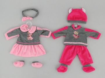 BABY DOLL CLOTHES BORN комбинезон КОМБИНЕЗОН РОЗОВЫЙ белый TEDDY BEAR 83