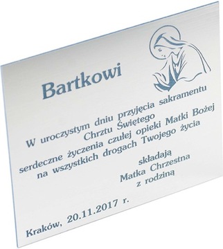 TABLICZKA CHRZEST dedykacja prezent GRAWER 12x10cm