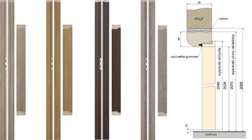 КОРОБКА Фиксированная дверная коробка для дверей WINDOOR, стандартные цвета - аксессуары