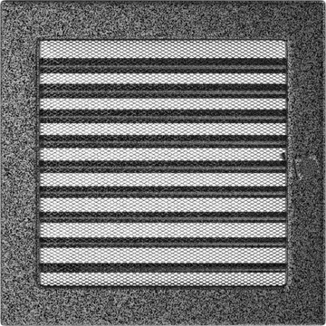 Решетка вентиляционная черная с жалюзи 22х22.