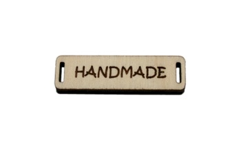 1szt guzik metka ze sklejki handmade 35x10mm