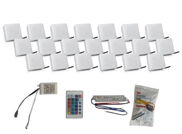 20x Świecąca Kostka Brukowa LED 12x12 Nostalit RGB
