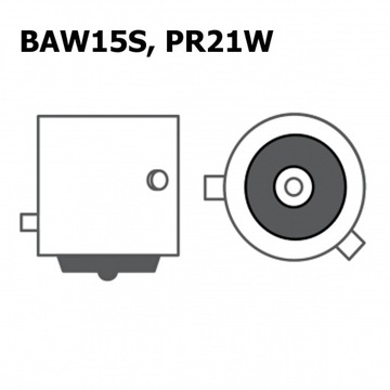 Светодиод BAW15S 12-24В красный CANBUS PR21W мощность 2000лм